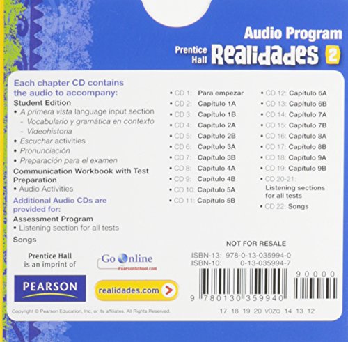Prentice Hall Spanish Realidades Audio Program Level 2 First Edition 2004 - Image 2