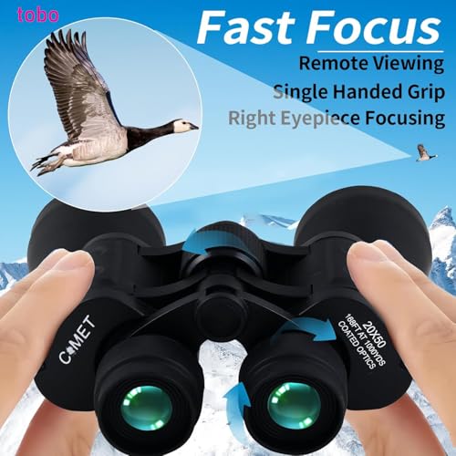 Image of Tobo 20X50 Binoculars for Adults High Powered with Low Light Vision，Large View Waterproof Binoculars for Bird Watching Hunting Concert Traveling Theater Opera Sightseeing TD-1432IM