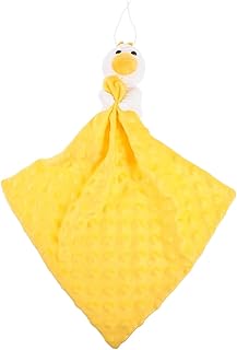Toddmomy Toalha Calmante De Pelúcia Cobertor Calmante Pano De Arroto De Bebê Toalha De Saliva Boneca Infantil Tecido Amarelo Animal Bebê Cobertor Calmante