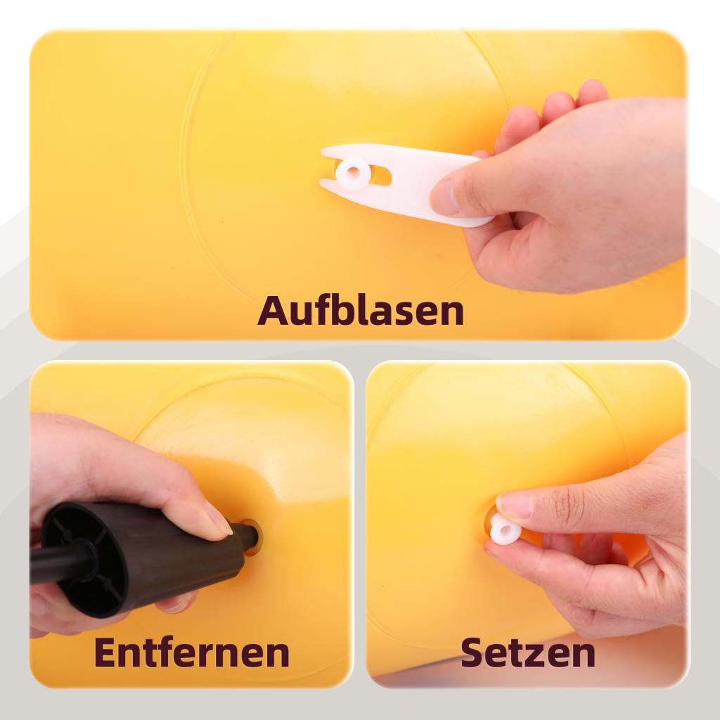 U&C Planet Hüpftier für Kinder Aufblasbare Giraffe Gelbe Giraffe Hüpfer mit Handpumpe Geschenk 1-6