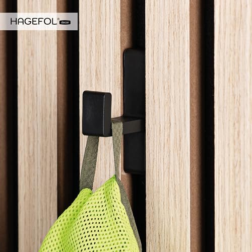 HAGEFOL® Haken für Akustikpaneele, 3 Stück, mit Klemmfix Funktion ohne Bohren, Garderobenhaken für Holz Wandpaneele