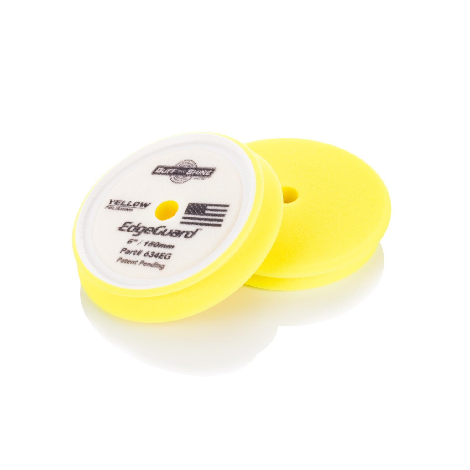 Buff and Shine - EdgeGuard Foam Buffing Pads - Yellow - 6" Polishing Pad - Pack of 2