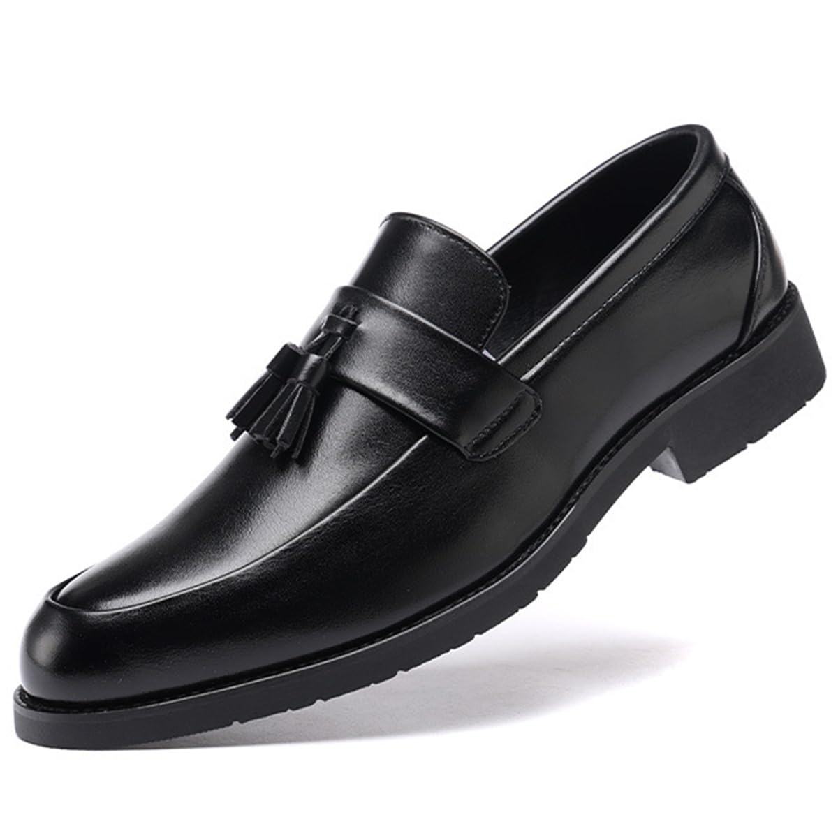Zapatos de Vestir para Hombre, Mocasine sin Cordones Punta Puntiaguda, Estilo británico, con borlas y diseño Zapatos de Boda cómodos