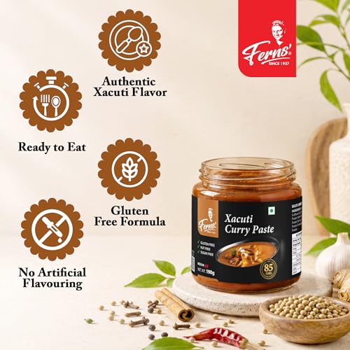 Image of FERNS' Goan Chicken Xacuti Curry Paste 190g | Ready to Cook in 15 mins | Just add Fresh Meat or Veggies | Made with Ghee | No Preservatives | Enjoy with Rice, Bread | Indian Masala