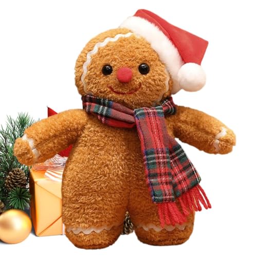 Peluche Hombre De Jengibre Navideño Muñeco festivo, suave, tierno y Peluche Hombre De Jengibre Navideño Muñeco festivo, suave, tierno y