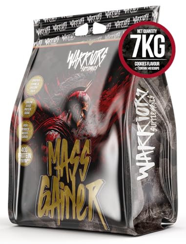 Warriors | MASS GAINERS | batidos para la ganancia muscular | proteína en polvo para subir de peso | aumenta de tamaño gracias a la mezcla de hidratos | Entrena como un Warrior (Cookies, 7 Kg)