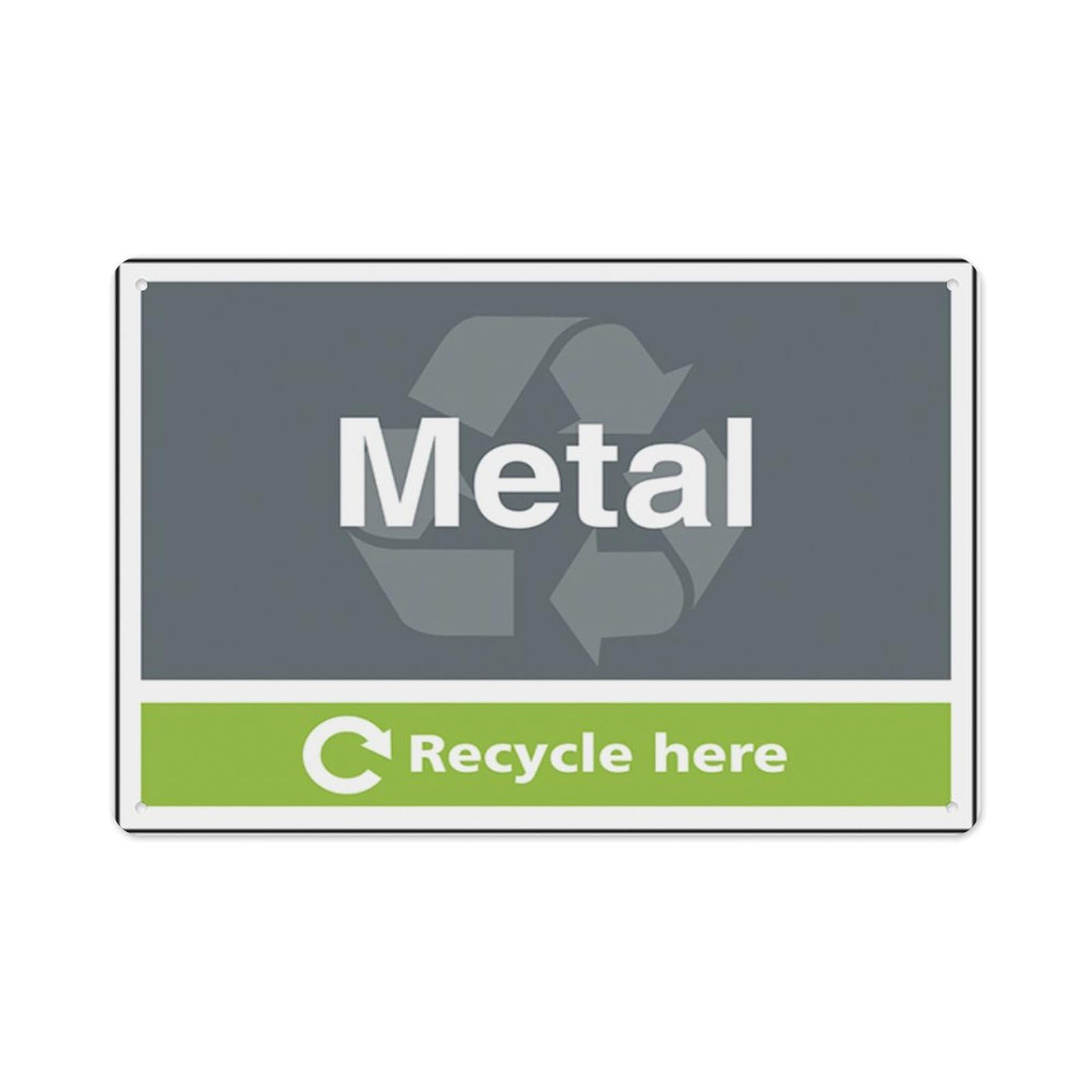 Kwqdozf As Pic Metal Recycle Here Aluminum Tin Warning Signs For Home Outdoor Garden 12X16