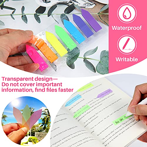 Image of 980 Pcs Sticky Notes Flags, 7 Color Index Tabs Index Flag Bright Colors Page Index Stickers Translucent f falkiya Page Makers for Page Bookmarks