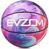 EVZOM バスケットボール 5号球 バスケ 屋内屋外 練習用ボール 一般/高校/中学男子女子 強い衝撃 PU素材 耐久性 インドア＆アウトドア用 防水(パープル)