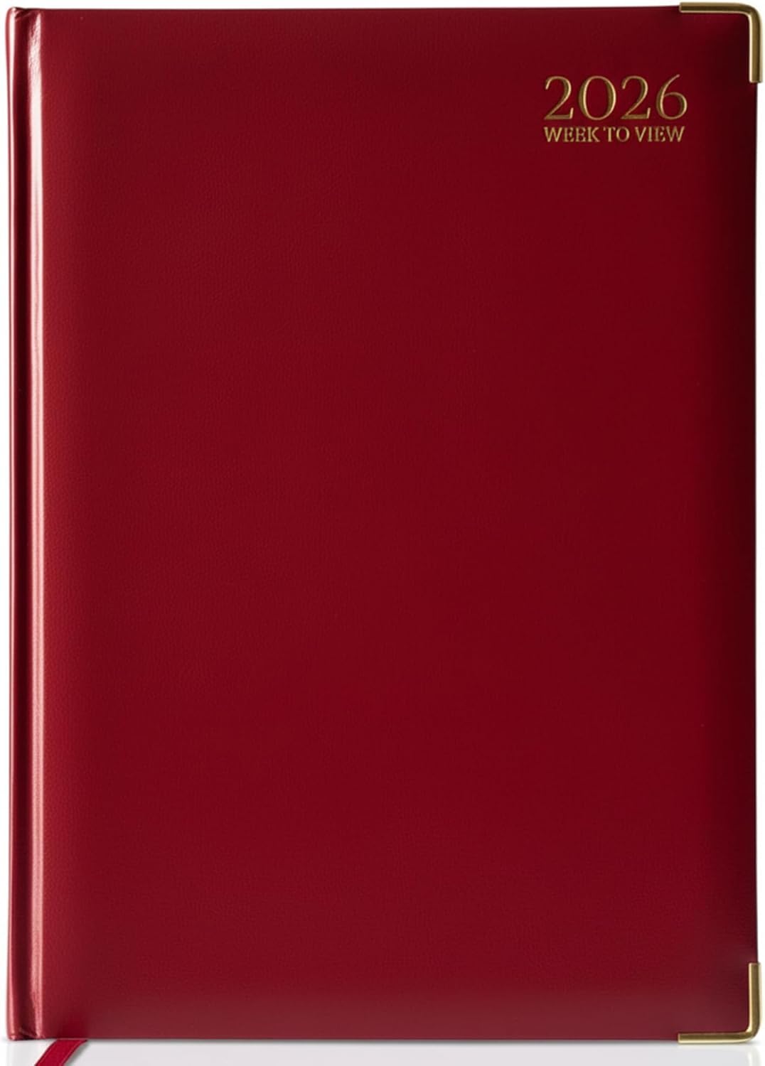 AIBULO 2026 Red A5 Week-To-View Diary 3-Pack, Hardback Weekly Planner & Appointment Organiser with UK Holidays