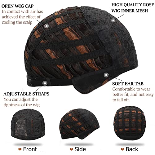 SEVENCOLORS Wigs for Black Women Afro Short Curly Bob Wigs Synthetic Hair African American Wig Natural Looking Glueless Big Curly Wigs(Brown Mixed Blonde) - Image 7