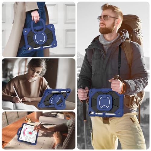 Image of WESOROL Case for iPad (A16) 11th Generation 11 Inch (2025),iPad 10th Generation 10.9 Inch (2022),Full-Body Drop Protection i Pad Case 10th Gen with Rotating Stand Screen Protector,Navy