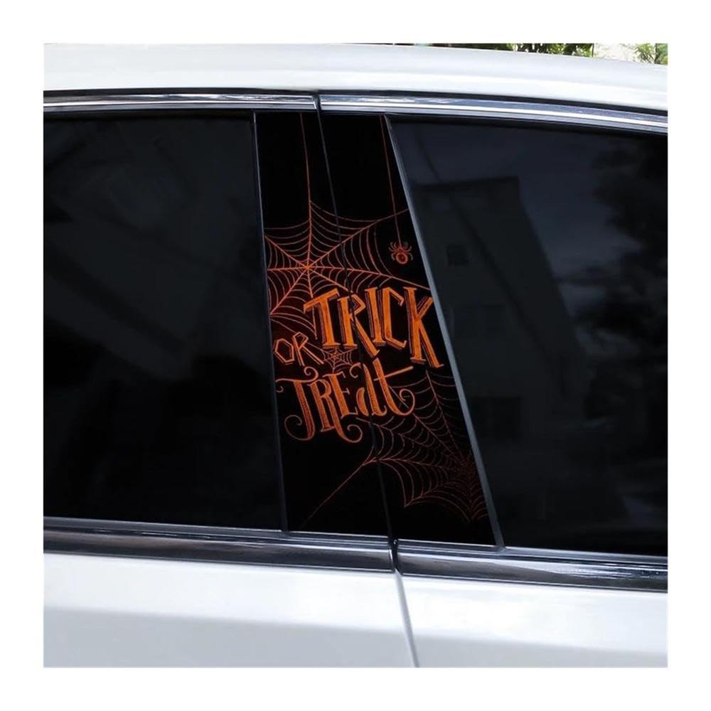 Decorative Items 2pcs Car Center Pillar Sticker Halloween Rhyme Auto B-Pillar Waterproof Protective Film