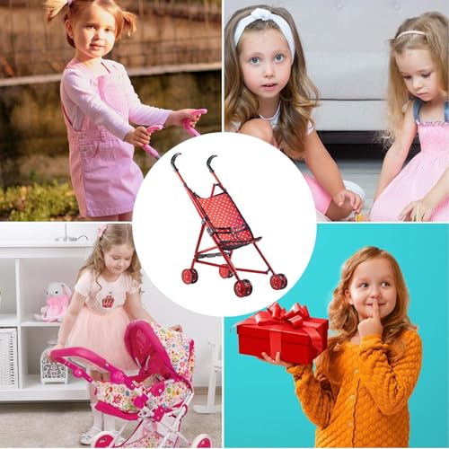 Faltbarer Puppenwagen – Interaktives Spielzeug für Kinder mit stabilen Rädern und realistischem Design | Ideal für Kinderpartys, Fiktion Spiele, Thanksgiving-Geschenk und Heimgebrauch – Bild 4
