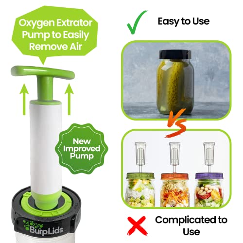 Plastic Burp Lids Curing Kit Fits All Wide Mouth Mason Jar Containers