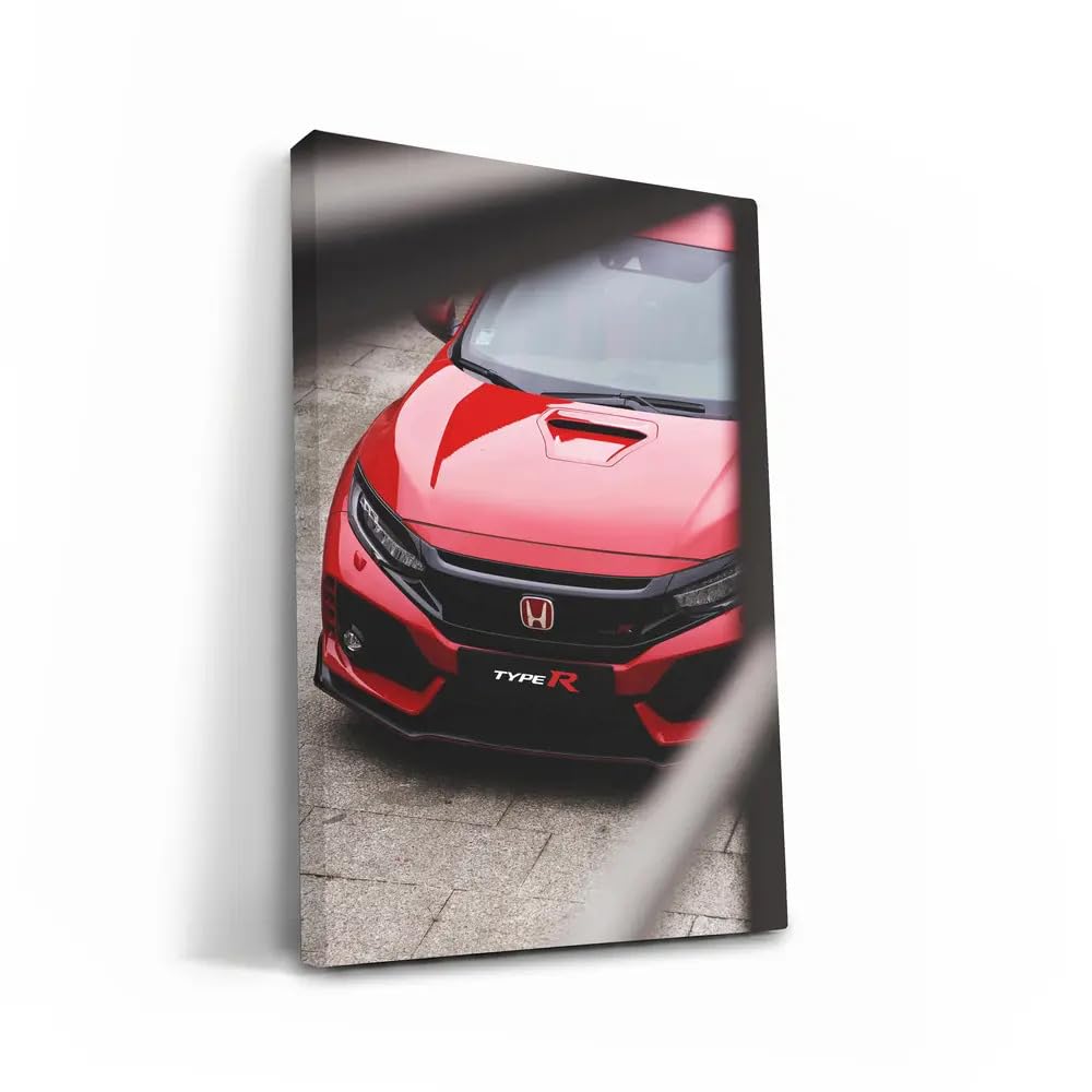 Amazon.com: Poster Honda Civic Type R Red Canvas Print Wall Art