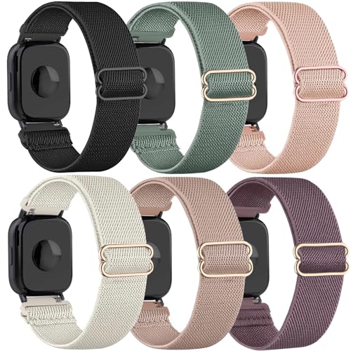 TUCOMO 6 Stück 22mm Elastische Nylon Armband Kompatibel mit Xiaomi Redmi Watch 5 Active/Lite Loop Dehnbares Uhrenarmband für Redmi Watch 5 Active/Lite Herren Damen