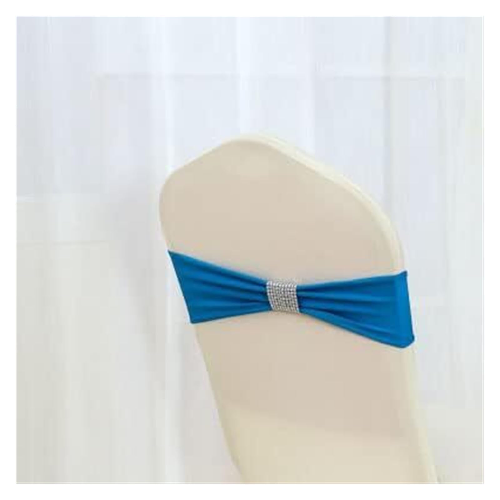 REcsdza chair sashes, Spandex Wedding Chair Sash Bow Tie Ribbon Bands Party Banquet Decoration With Shiny Belt(Turquoise)