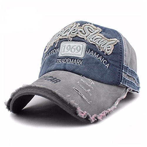 Rock Shark Kingston 1969 Jamaica Distressed Vintage Trucker Baseball Cap Snapback Sports Outdoors Hat (Grey)