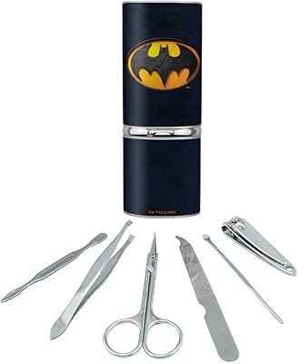 GRAPHICS & MORE The Flash Batman Logo Stainless Steel Manicure Pedicure Grooming Beauty Care Travel Kit