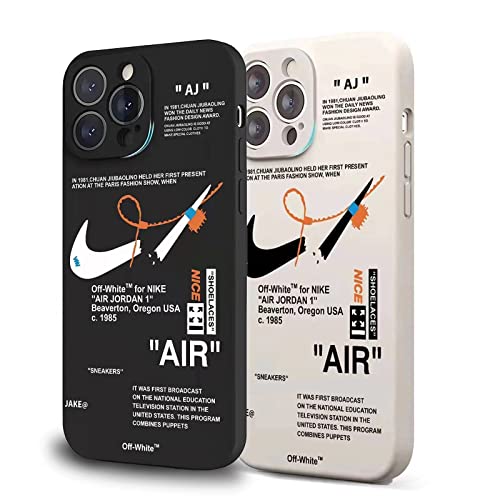2 Pack Compatible with iPhone 13 Pro Max Case, Silicone Shockproof Protective iPhone Case with Camera Protection,Slim,Cool Design for Boy Man (Black&White 6.7 inch)