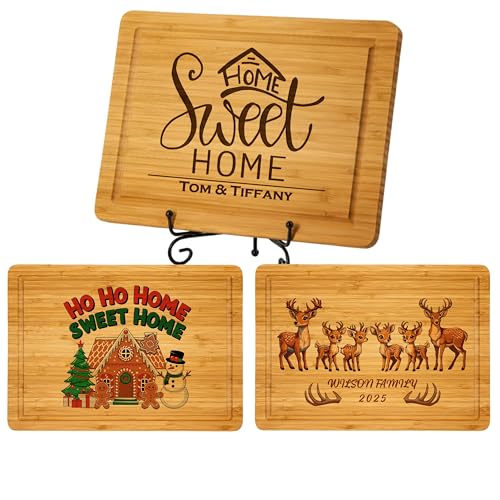 Personalized Cutting Board, Home Sweet Home Custom Engraved Bamboo Board, Christmas Gifts...