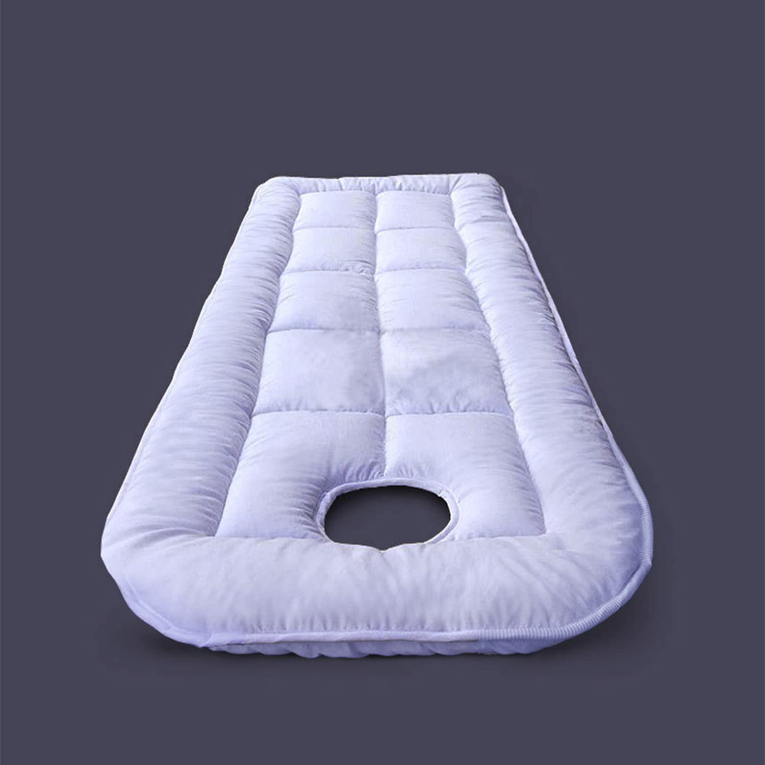 KKCD Round Head Massage Table Mattress Pad Sponge Mattress Topper for Lash Bed Soft Beauty Massage Bed Cover with Face Hole Non-Slip Massage Table Sheet with Elastic Bands,White,60x180cm