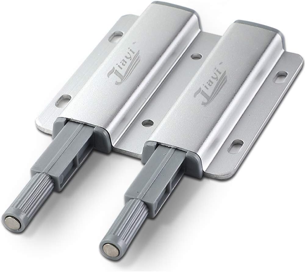 Push to Open Door Catches Jiayi Push Latch Cupboard Magnetic Double Push Opener Latch Heavy Duty Touch Open Door Closing for Drawer Closer Wardrobe Closure