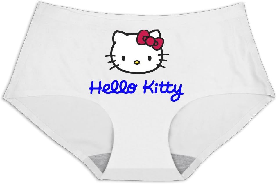 YLSD Hello-Kitty-Logo Women Ice Silk Underwear Cute One Pieced Cartoon Panties Panties Women White