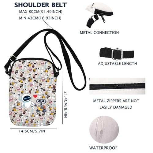 Image of W And E Love Crossbody Bag Cartoon Couples Animated Film Cinephile Gift
