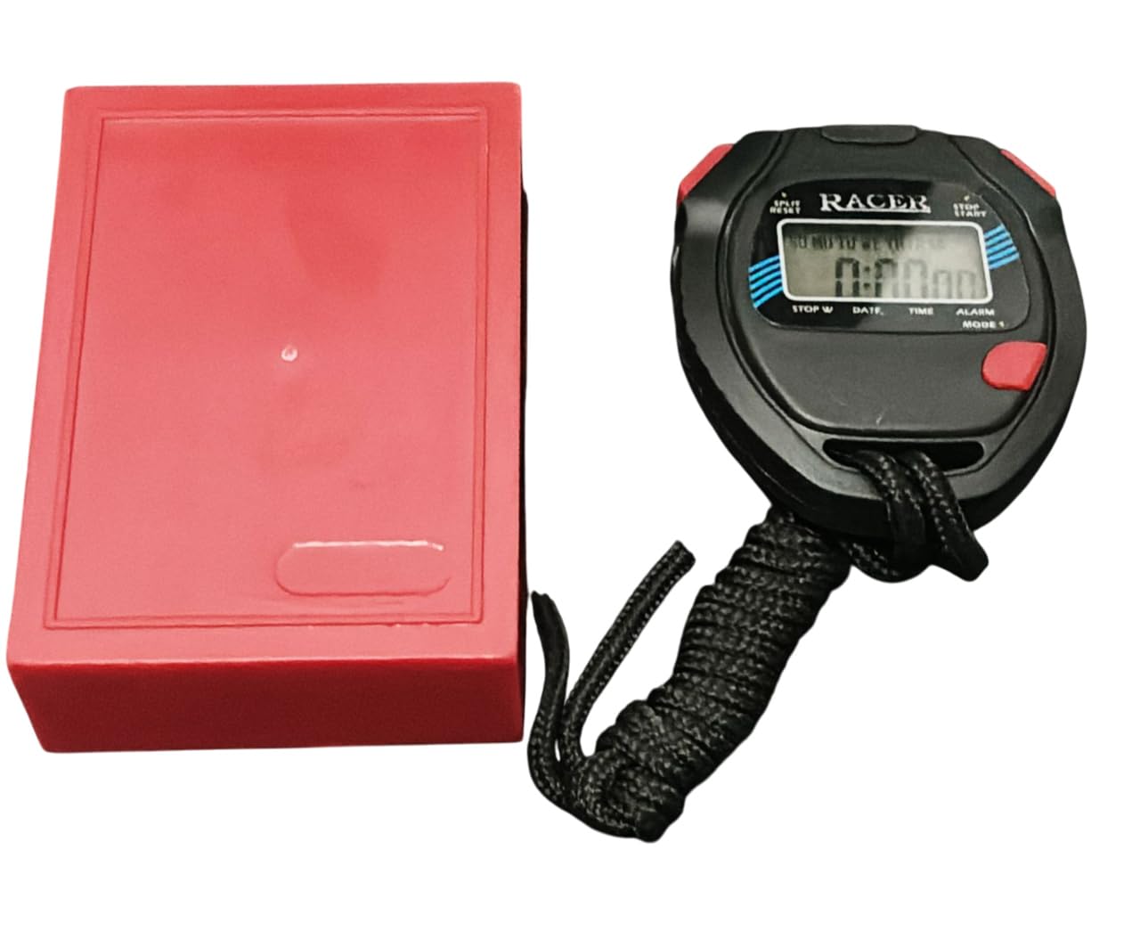 AI-Stopwatch 1/100 Sec./Racer Stopwatch with Alarm Handheld/Calendar,Day,Date,Month Display/Digital LCD Stopwatch Chronograph Timer Counter Sports Alarm/LCD Digital Professional Stop Watch (Black) 2