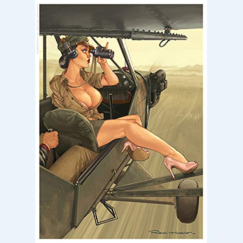 HUGAULT Pin Up Jumelle Signée affiche vintage de collection taille 21x29,7cm