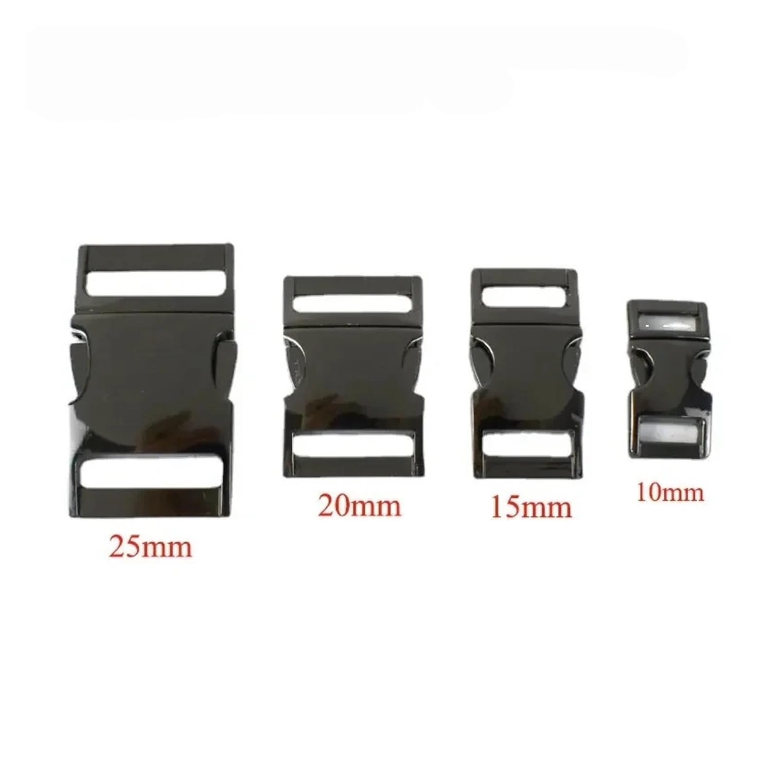 Generico 2/4/10 pz 10/15/20/25mm fibbie a sgancio in metallo borsa tracolla rapida regolazione laterale chiusura zaino tessitura clip accessori hardware fai da te