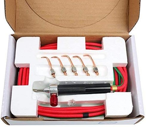 Mini Gas Torch - Jewelry Repair & Construction - 5 Interchangeable Tips - Red Copper Torch (THUS-P01001)