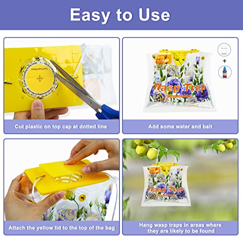 8 Pack Disposable Bee Traps Outdoor Hanging, Yellow Jacket Traps, Wasp Trap Outside For Hornet, Wodden Bees #TOP4