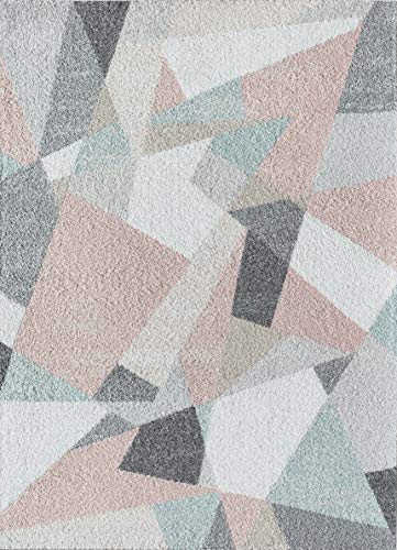 Rugs America Mika Collection Mo60A Milkshake Contemporary Geometric Area Rug 5'0"X7'6" #TOP1