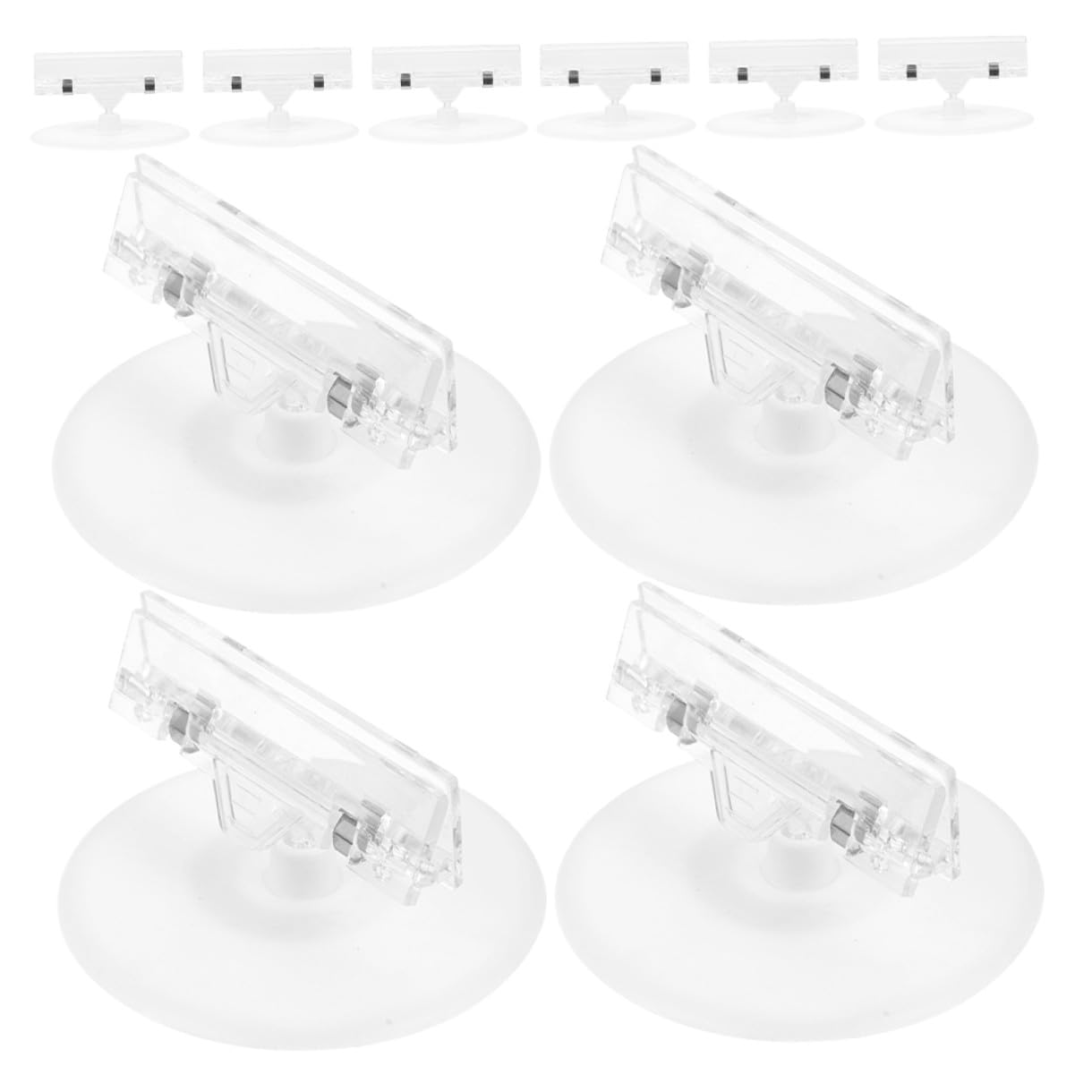 20 Stück Transparente Preisschildhalter aus Kunststoff Doppelseitige Etikettenclips für Tischnummern Visitenkarten und Displays