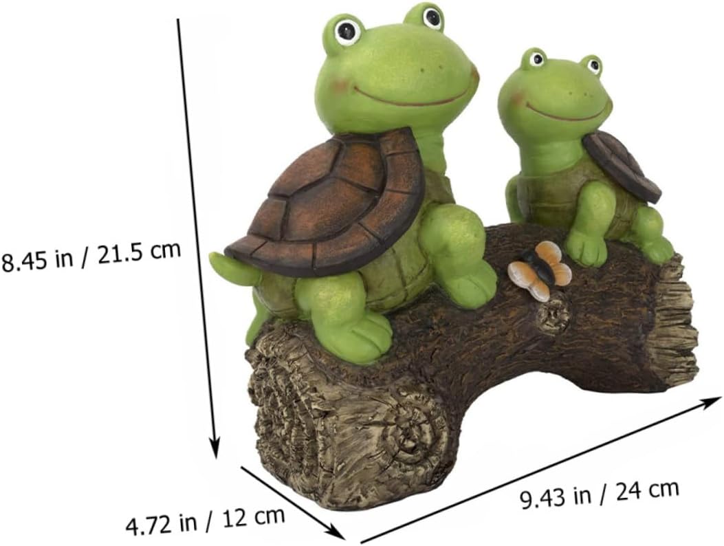 POPETPOP Turtle Solar Lamp Charming Resin Outdoor Decor with Led Lights for Garden Patio Unique Turtle Shape Landscape Lighting for Courtyards and Gardens