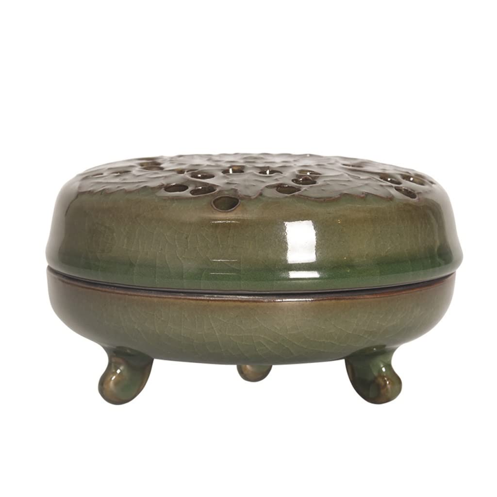 Incense Holder Base Sandalwood Stove Celadon Antique Firewood Kiln Incense For Buddha Tea Ceremony Household Indoor Air Purification