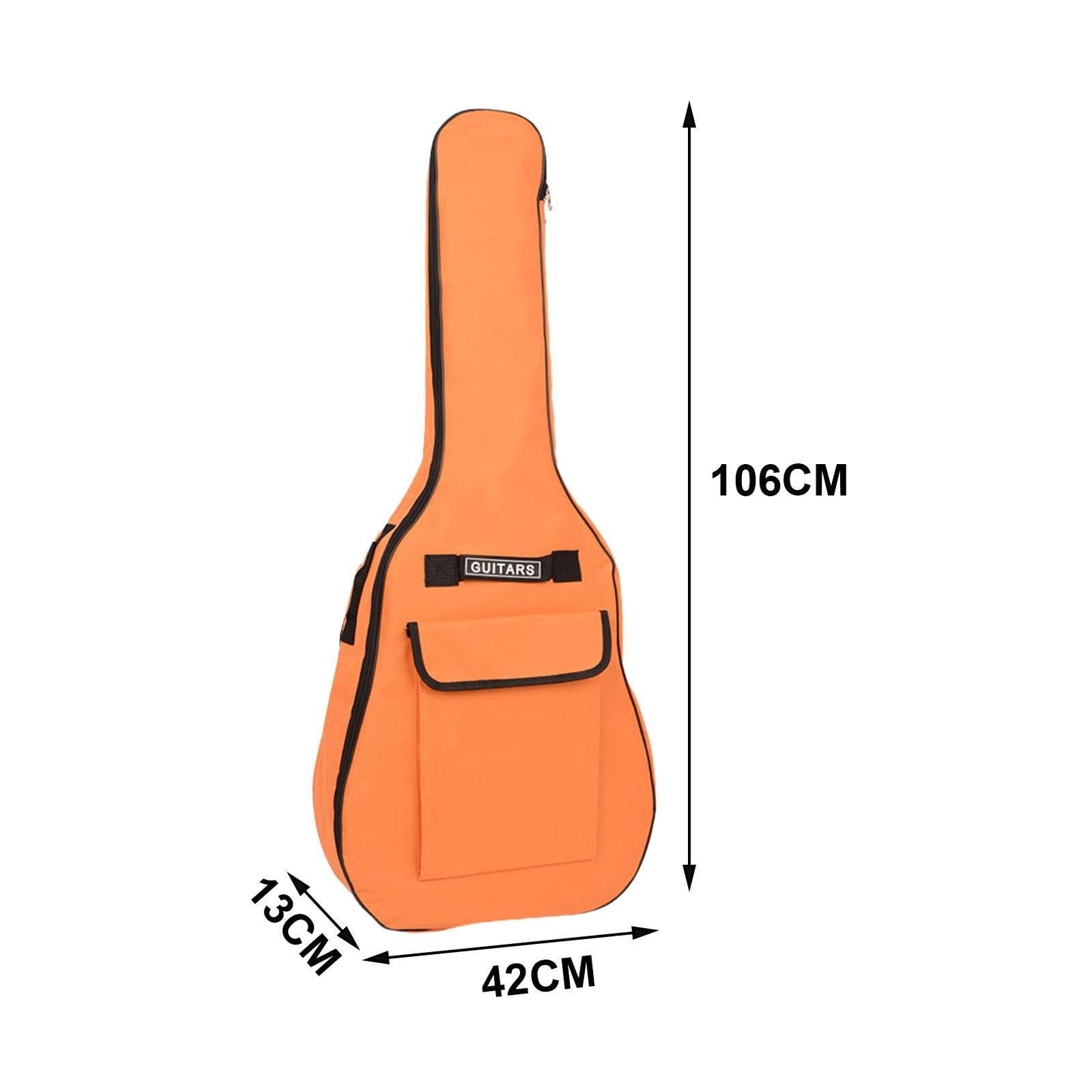 Torba na gitarę Oxford, tkanina elektryczna, osłona przeciwpyłowa na struny, notebooka, kapodon, beżowy, 106 x 42 x 13 cm, Zestaw 2 (pomarańczowy, 106 x 42 x 13 cm), 106x42x13cm, jako opis