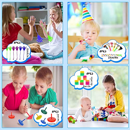 Herefun Kindergeburtstag Mitgebsel Set 60 Teile, Kindergeburtstag Gastgeschenke Styroporflieger Klatschhand Mini Zauberwürfel Kreiselspielzeug Schnapparmbänder Partei Geschenk für Mädchen Jungen