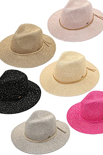 Sombrero Panamá de mujer con ala ancha y lentejuelas miniatura 3
