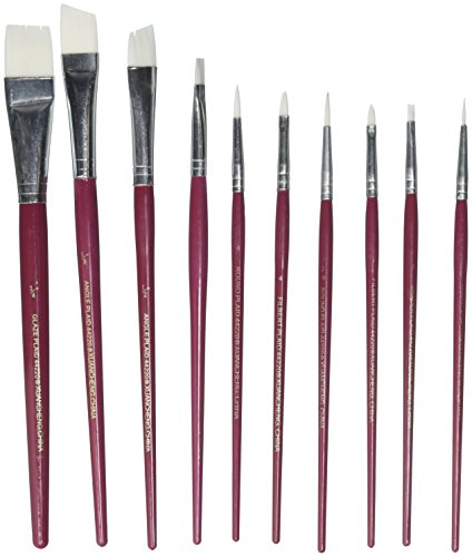 Plaid Nylon Brush Set, 44220 White (10-Piece)