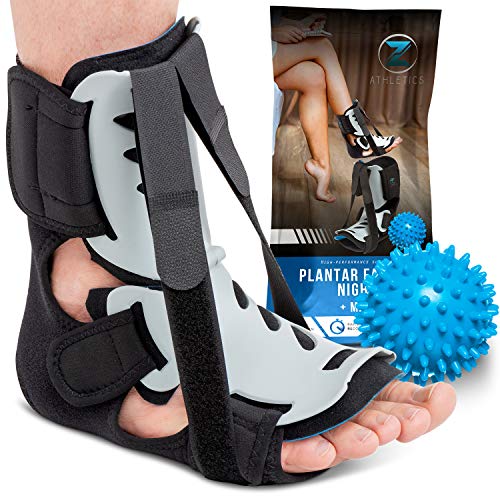 Plantar Fasciitis Night Splint - Adjustable Foot Drop Support for Plantar Fascia, Arch Pain, Achilles Tendonitis - Fits Women and Men (Small/Medium)