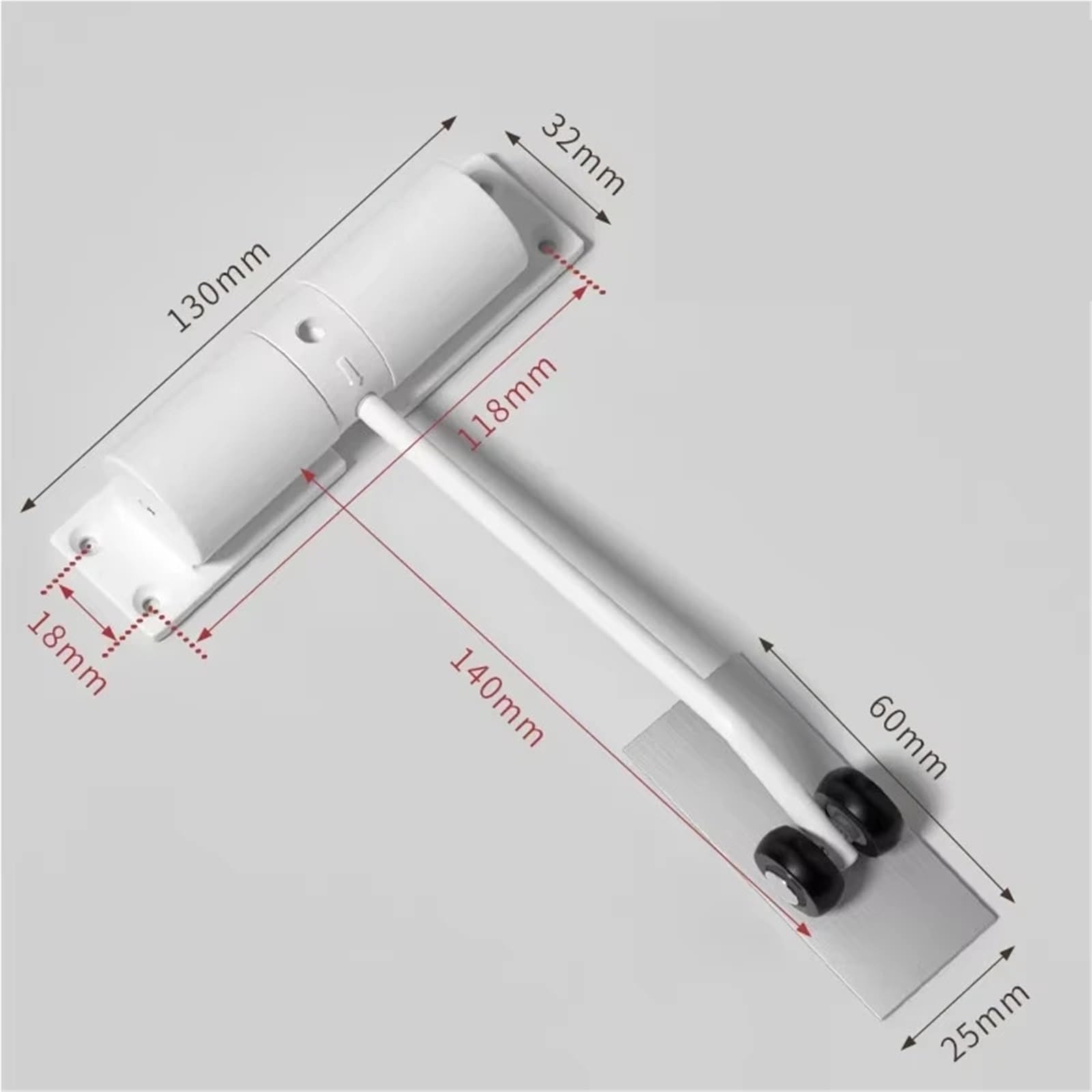 Chiudiporta automatico regolabile da 2 pezzi a molla di sicurezza resistente montato in superficie for chiudiporta nero esterno interno Per Porte(White)
