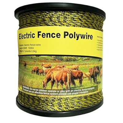 DSZBESTER Upgraded Electric Fence Polywire 3366 feet 1026 Meters,1/8 Diameter Portable Electric Fencing Polywires, 6 Stainless Steel Strands for Reliable Conductivity and Corrosion Resistant
