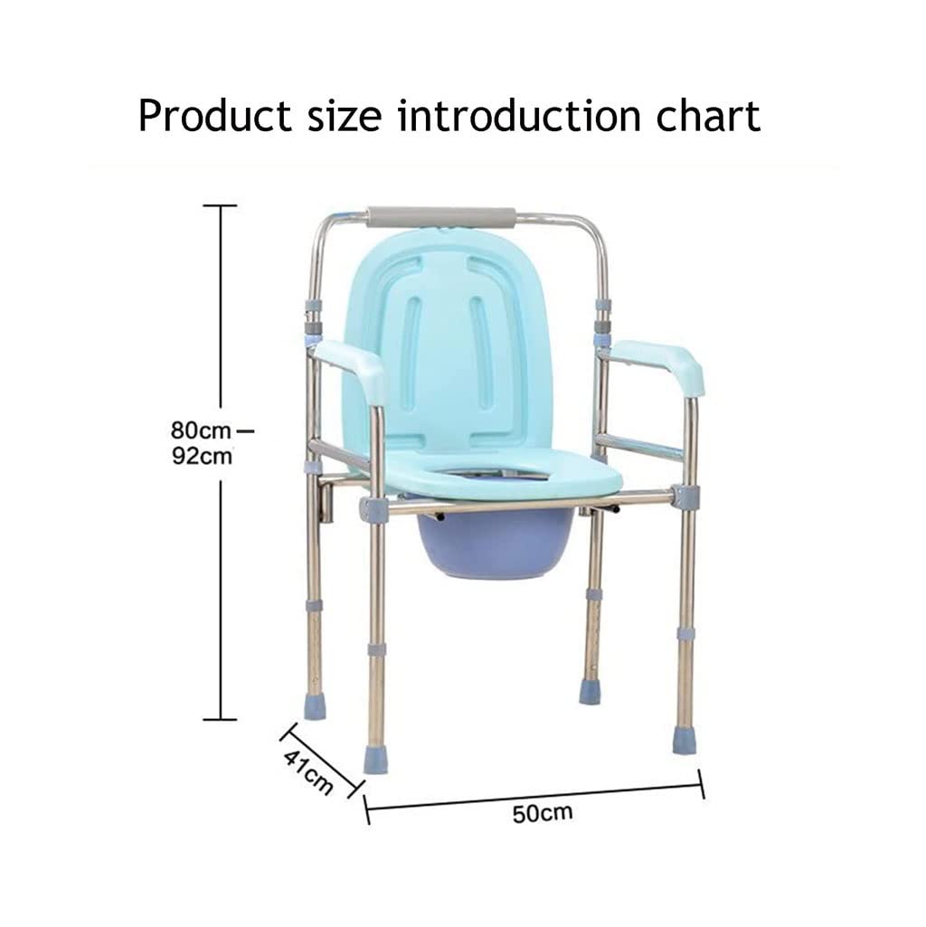 Składana Komoda/Krzesełko Pod Prysznic Camping Folding Commode Przenośne WC Łaźnie Kąpielowe Krzesło prysznicowe z tyłu i ramiona Regulowana wysokość dla kobiet w ciąży Krzesło alternatywne do toalety