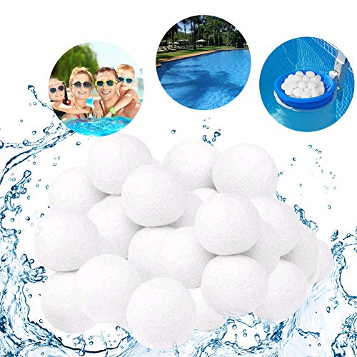 700g Filtro Balls, Filtro Palline Piscina, Sfere per Filtrazione a Sabbia per Piscine, Sfera Filtrante in Polietilene Anziché 25 kg di Sabbia Filtrante, Utilizzate in Piscine, Pompe, Acquari (Bianca)