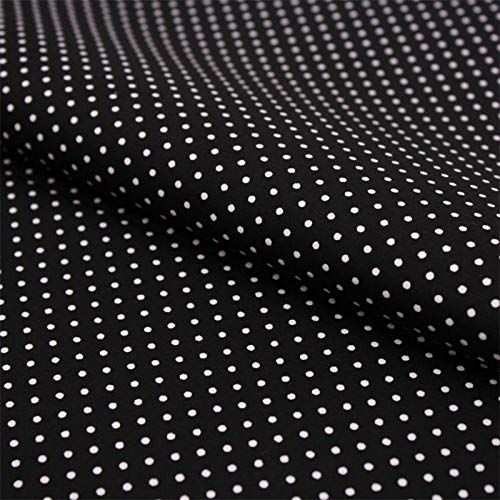 Stoff Schwarz Weiß gepunktet – Baumwollstoff Punkte Schwarz 145 cm...