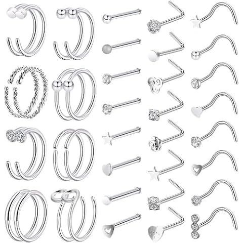 Defrsk 40Pcs Hypoallergenic Nose Rings Cover